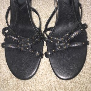 New Enzo Leather Studded Strappy Heels Size 10